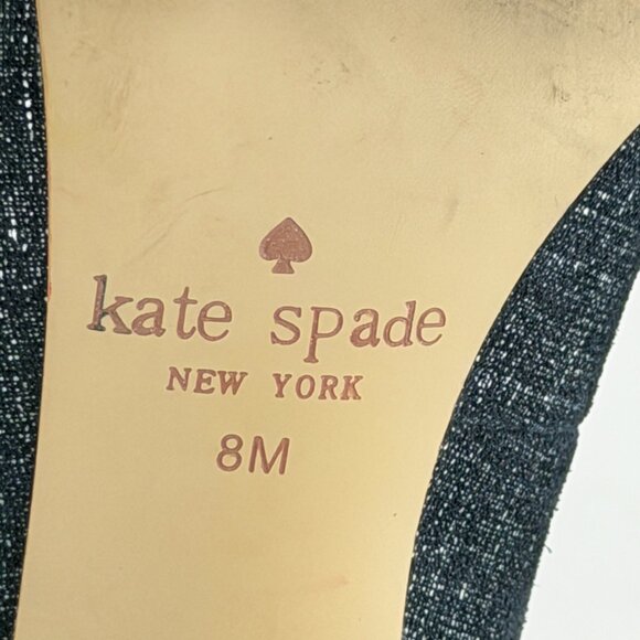 Kate Spade New York Blue Tweed Bow Block Heel Pumps - Size 8M - 2020 - Picture 10 of 10